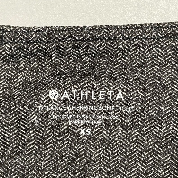 Athleta Delancey Herringbone Tight High Rise Legging Black White XS - Picture 12 of 14